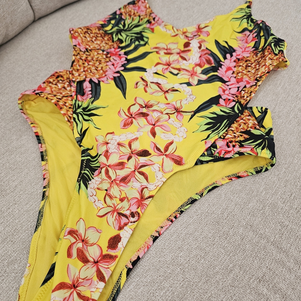 Zara Floral, Pinaple Yellow One-Piece Swimsuit